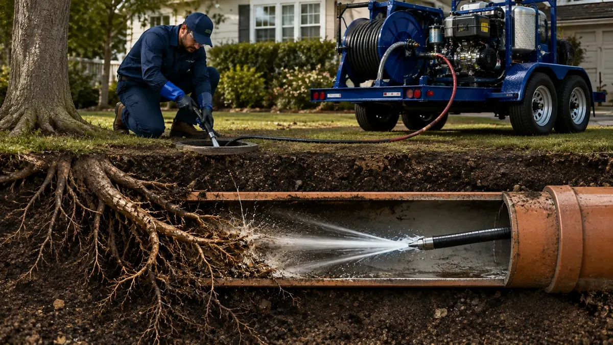 Tree Root Removal with Hydro Jetting in Lafayette